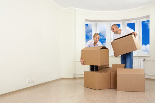 Removal team planning a move in Notting Hill street setting