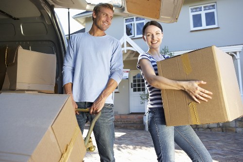 Careful loading of furniture and boxes for a local relocation